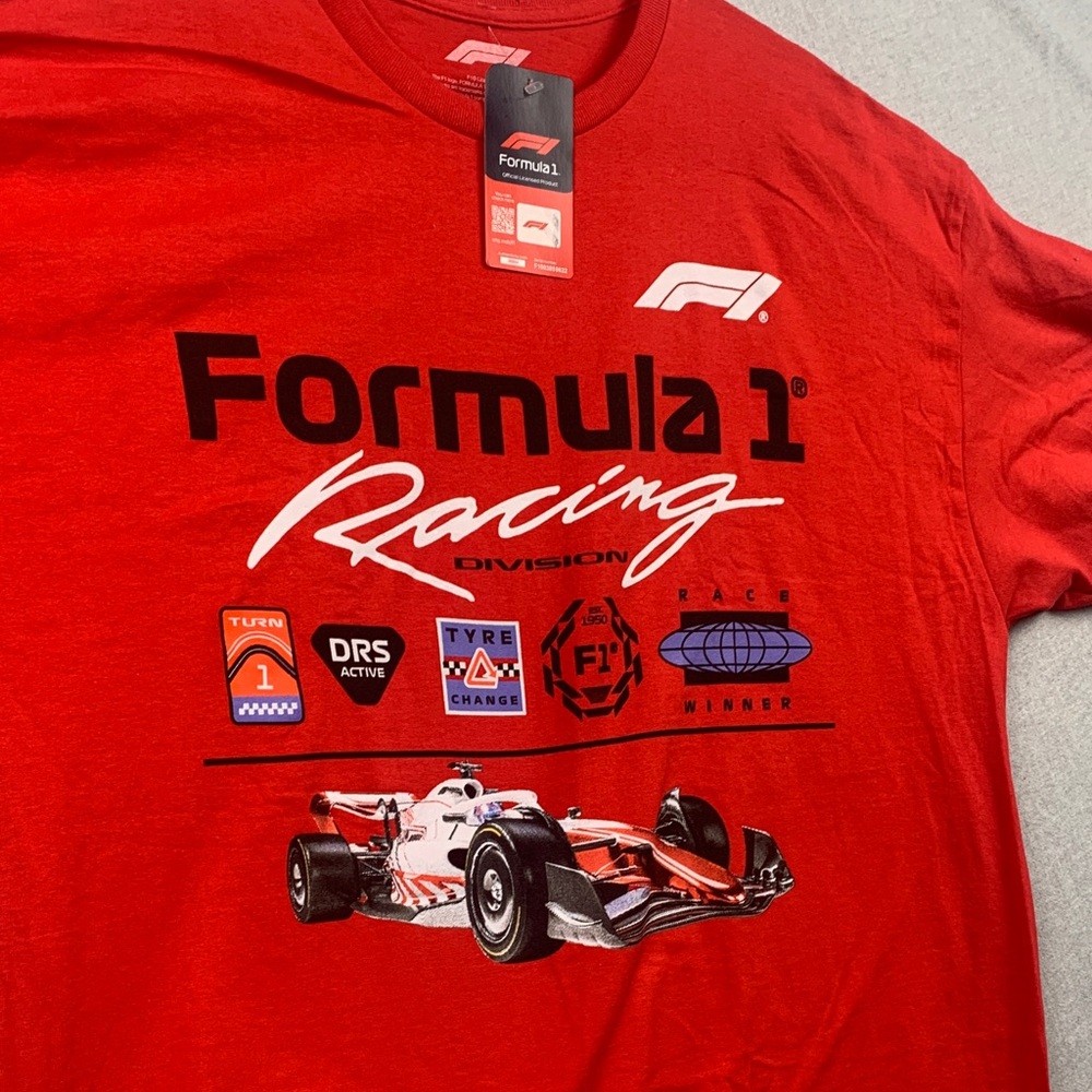 FORMULA ONE 1 | XL UNISEX T SHIRT BRANDED SPONSER | RED WHITE RACING DIVSION NWT